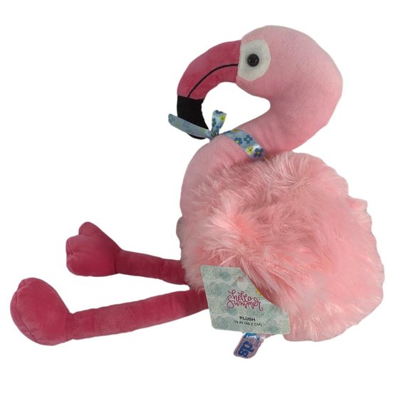 Kids of America Pink Flamingo Plush Stuffed Animal 19" Hello Summer Soft Toy - Picture 1 of 6